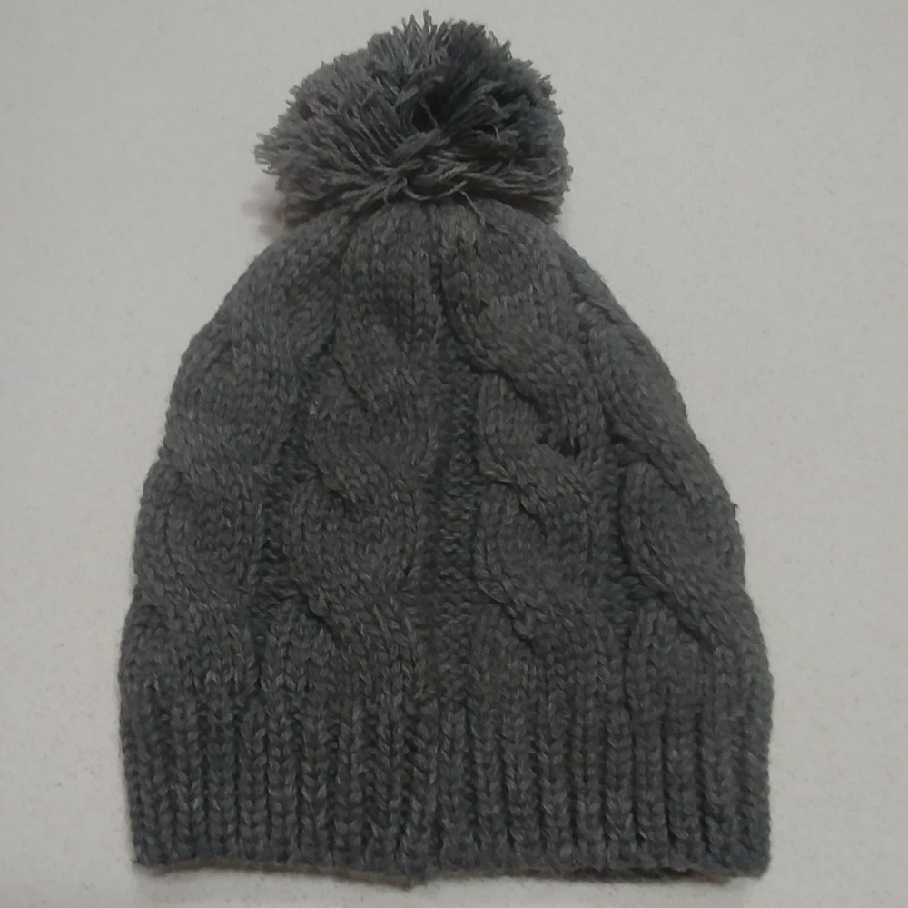 Forever 21 Cable Knit pom pom beanie, black